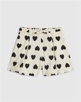 River Island Girls Shorts White Heart Print Bow Elasticated Waist Bottoms