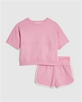 River Island Girls T-Shirt & Runner Shorts Set Pink 2 Piece Crew Short Sleeve