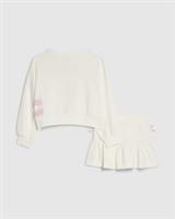River Island Girls Top & Skirt Set White Paris 96 Sweat 2 Piece Long Sleeve