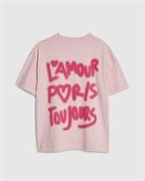 River Island Girls T-Shirt Pink Graffiti Graphic Crew Neck T Shirt Tee Top