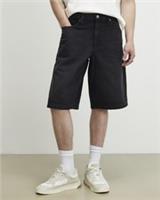 River Island Mens Denim Jorts Black Washed Button Zip 5 Pockets Shorts Bottoms  34 Regular