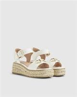 River Island Girls Sandals White Heart Snaffle Wedge Buckle Open Toe Shoes