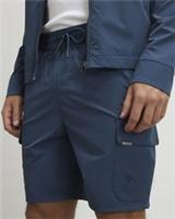 River Island Mens Cargo Shorts Blue Skinny Fit Stretch Drawstring Bottoms - M Regular