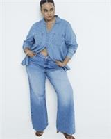 River Island Womens Straight Jeans Plus Blue High Waisted Trousers Pants Bottoms - 18 Plus