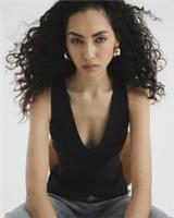 River Island Womens Waistcoat Black Button Front V-Neck Sleeveless Outerwear Top - 16 Regular