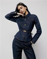 River Island Womens Jacket Indigo Denim Long Sleeve Belted Outerwear Top - 6 Regular