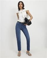 River Island Womens Sculpt Jeans Slim Blue Pull-On Elasticated Trousers Pants - 12 Long Regular