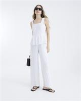 River Island Womens Jumpsuit White Stripe Peplum Striped Square Neck Outfit - 16 Regular