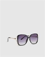 River Island Womens Sunglasses Black Square Cut Out Tinted Lenses Accessory