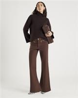 River Island Womens Flared Jeans Brown Zip Front Relaxed Trousers Pants Bottoms - 18 Regular Regular