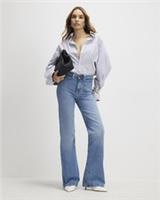 River Island Womens Flared Jeans Blue High Rise Relaxed Trousers Pants Bottoms - 8 Regular Regular