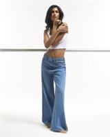 River Island Womens Wide Leg Jeans Blue High Waisted Soft Trousers Pants Bottoms - 12 Regular Regular