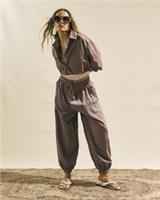 River Island Womens Balloon Leg Trousers Brown Drawstring Waist Pants Bottoms - 12 Regular