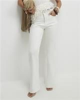 River Island Womens Straight Jeans Petite White Stretch Trousers Pants Bottoms - 16 Extra Short Petites