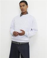 River Island Mens Sweatshirt Grey Embroidered England Crew Neck Pullover Top - XS Regular