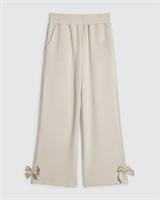 River Island Girls Trousers Cream Wide Leg Bow Elasticated Waist Pants Bottoms