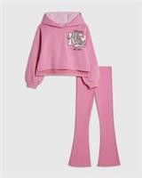 River Island Girls Hoodie & Pants Set Pink New York 2 Piece Long Sleeve Hooded