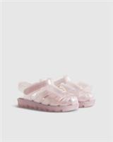 River Island Mini Girls Sandals Pink Glitter Bow Detail Closed Toe Jelly Shoes