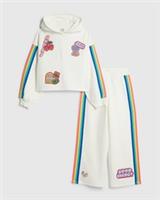 River Island Girls Tracksuit Set White Badge Graphic 2 Piece Long Sleeve