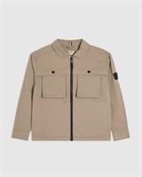 River Island Boys Shacket Beige Long Sleeve Collared Long Sleeve Outerwear Top