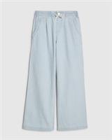 River Island Girls Wide Leg Jeans Blue Bow Denim Fabric Trousers Pants Bottoms