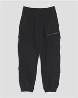 River Island Boys Cargo Trousers Black Elasticated Drawstring Pants Bottoms