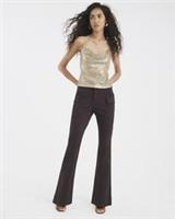 River Island Womens Cargo Trousers Brown Twill Bootcut Zip Hook Pants Bottoms - 10 Regular