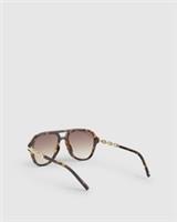 River Island Womens Sunglasses Brown Tortoiseshell Chain Temple Tinted Lenses