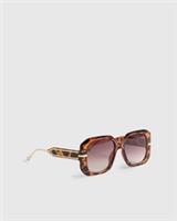 River Island Womens Sunglasses Brown Tortoise Square Shape Glam Ombre Lens