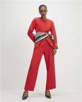 River Island Womens Straight Leg Trousers Red Slim Zip Hook Pants Bottoms - 8 Regular