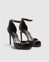 River Island Womens Sandals Brown Closed Back Buckle Open Toe Heeled Shoes