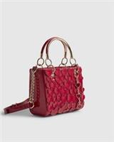 River Island Womens Tote Bag Red 3D Heart Detail Zip Fastening Grab Top Handles