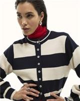 River Island Womens Cardigan Navy Striped Long Sleeve Button Jumper Top - XL Regular