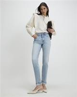 River Island Womens Mom Sculpt Jeans Blue Mid Rise Zip Trousers Pants Bottoms - 6 Short Regular