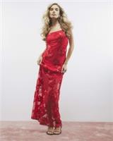 River Island Womens Maxi Dress Red Sleeveless Cornelli Square Neck Tie Straps - S Regular