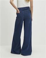 River Island Womens Wide Leg Jeans Blue High Waisted Soft Trousers Pants Bottoms - 12 Regular Regular