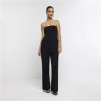 River Island Womens Jumpsuit Black Corset Style Bandeau Neckline - 10 Regular