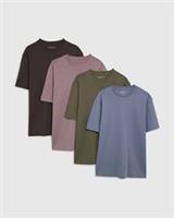 River Island Mens T-Shirt 4 Pack Blue Slim Fit Crew Neck Short Sleeve Tee Top - M Regular