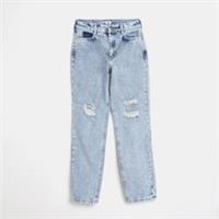 River Island Girls Slim Jeans Blue Straight Leg 90S Rip Trousers Pants Bottoms - 13-14 Years Regular