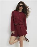 River Island Womens Bomber Jacket Red Long Sleeve Pocket Detail Round Neck - 12 Regular
