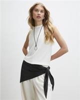 River Island Womens Scarf Black Faux Leather Multi Wear Neckerchief Shawl