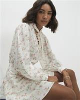 River Island Womens Blouse Pink Floral Pussybow Long Sleeve V-Neck Cuffed - 16 Regular