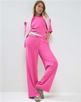 River Island Womens Joggers Pink Premium Drawstring Wide Leg Pockets Bottoms - L Regular