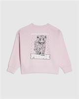 River Island Girls Sweatshirt Pink Fierce Vibes Cheetah Long Sleeve Crew Neck