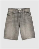 River Island Boys Denim Shorts Grey Graphic Back Zip Button Pockets Button