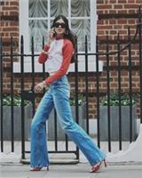 River Island Womens Flared Jeans Blue High Waisted Relaxed Pockets Button - 12 Petites