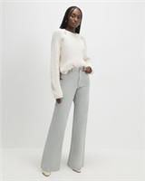 River Island Womens Straight Jeans Green Relaxed Denim Pockets High Waisted - 8 Regular