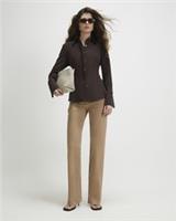 River Island Womens Straight Leg Jeans Beige Stretch Pockets Casual Zip Button - 8 Regular
