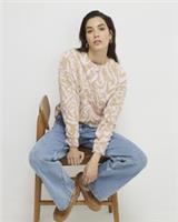 River Island Womens Top Pink Long Sleeve Zebra Print Cosy Crew Neck Casual - XS Regular