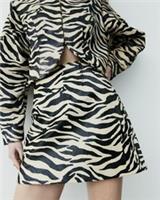 River Island Womens Mini Skirt Black Ri Studio Hair On Leather Zebra Print - 16 Regular